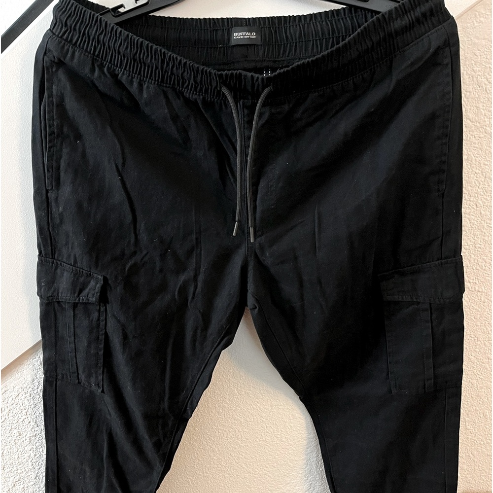 Buffalo by David Bitton Mens Black Cargo Joggers